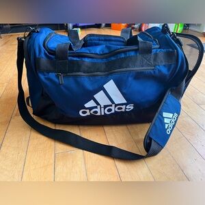 Adidas Defender Blue and Black Medium Duffel Sports Bag